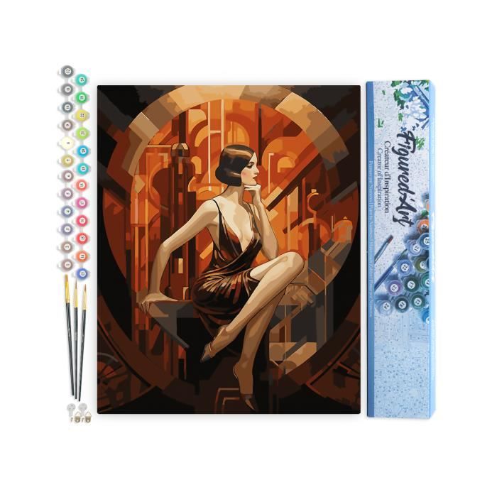 Pintur par Numéro Figurd'Art - Bll asiatiqu - Kit d Loisir Créatif DIY Numéro d'Art Complt - 40x50cm sans châssis n bois au millur prix