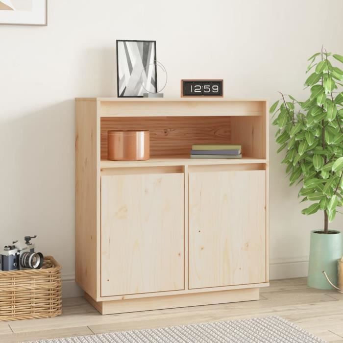 LES Buffet 70x34x80 cm Bois massif de pin 117221 - Cdiscount Maison