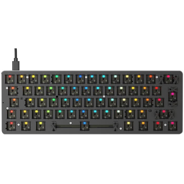 Base de clavier mécanique Glorious PC Gaming Race GMMK Compact ISO 62 touches RGB Neuf - vue 4