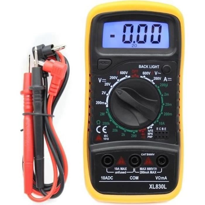 Multimètre digital LECHEO Testeur électrique avec écran LCD 600V Détecteur de terre et test