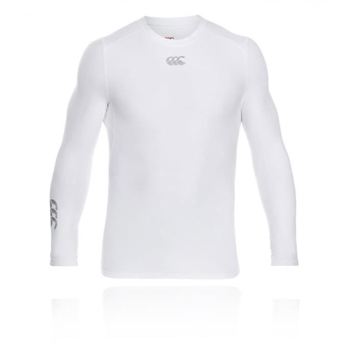 canterbury - hommes thermoreg baselayer top - blanc - léger - respirable - multisport