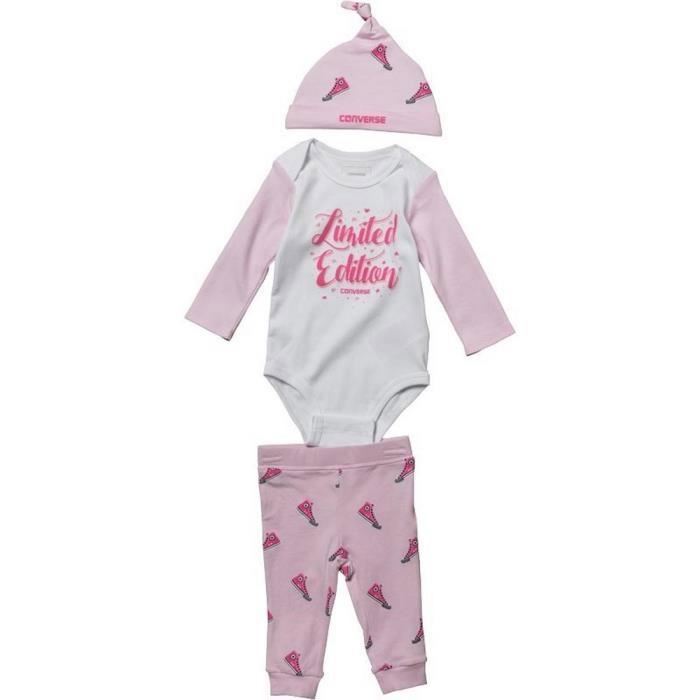 Ensemble Naissance 3 Pièces Converse Bébé Fille Rose - Cdiscount