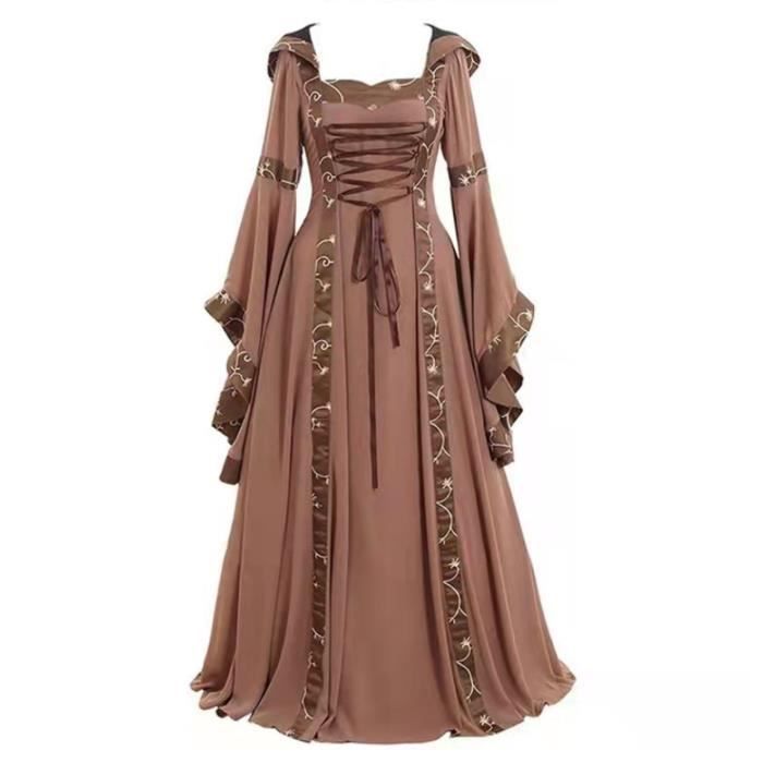 Penkiiy Robes Renaissance Pour Femmes Robe Médiévale Renaissance 4TG Verte