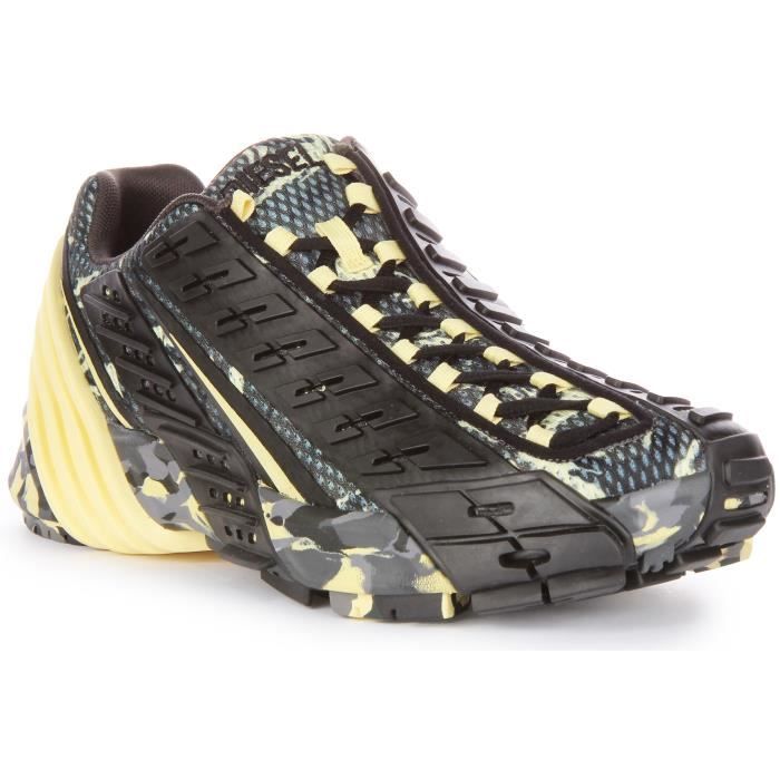 Diesel Diesel S-Prototype V2 Baskets à lacets en maille avec revêtement en caoutchouc pour unisexe en noir multi (Noir Multicolore 44)