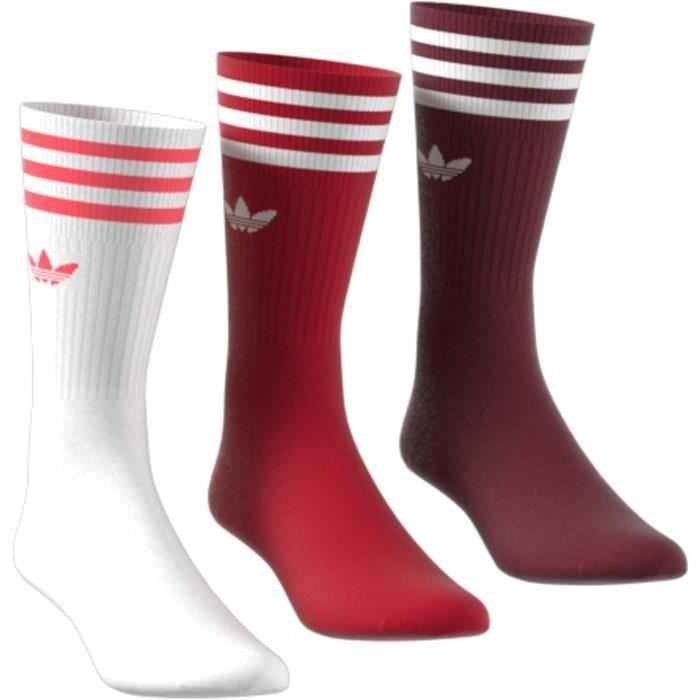 Chaussettes adidas mi mollet x3 Bordeaux rouge fonce blanc Cdiscount Pret a Porter