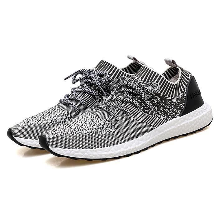 Basket Homme Chaussure de sport Run Sportswear Chaussures - FUNMOON - Gris  - Textile - Lacets - Homme Gris - Cdiscount Chaussures