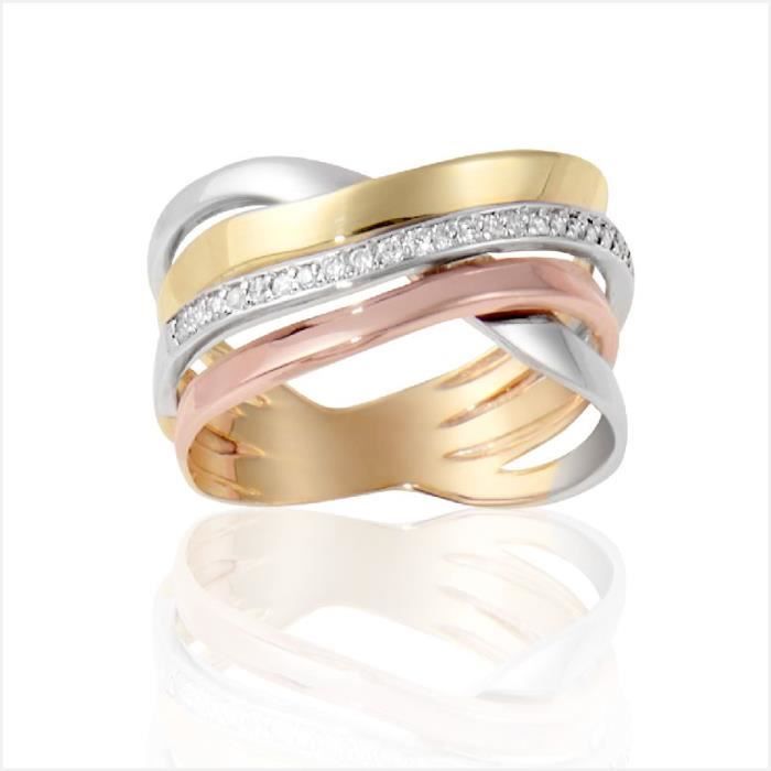 Bague CLEOR en Or 375 1000 Multicolore et Diamant Blanc Multicolore Achat Vente bague anneau Bague CLEOR en Or 375 1000 Femme Adulte Or jaune Diamant
