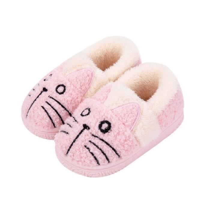 Chausson Enfant Fille Peluche Pantoufle - Marque - Modèle - Rose - Fille -  Plat - Antidérapants pink - Cdiscount Chaussures