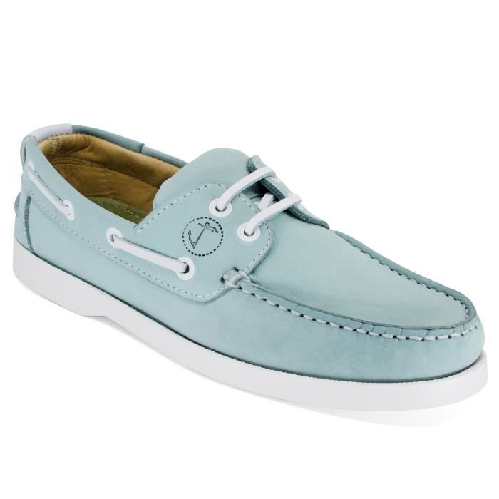 Chaussures Bateau Femme Seajure Nacpan Cuir Nubuck Bleu Clair Bleu