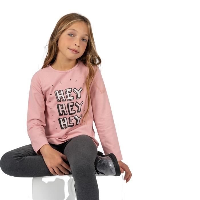 t-shirt fille charanga cicorne - rose - 7/8 ans - enfant - top by charanga
