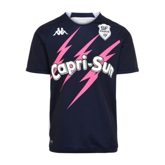 Maillot Rugby Stade Francais Paris Exterieur 2022 2023 Enfant Kappa Bleu Manches Courtes Garcon Cdiscount Sport