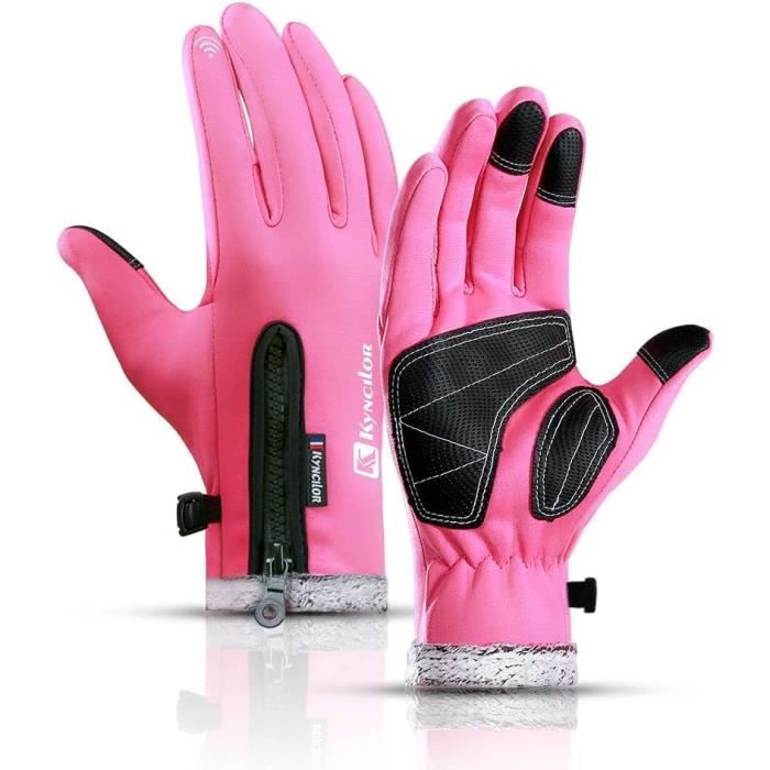 Gants Hiver Vélo VTT Mixte - Rose - Écran Tactile - Coupe-Vent -  Antidérapant - Étanche Rose - Cdiscount Sport