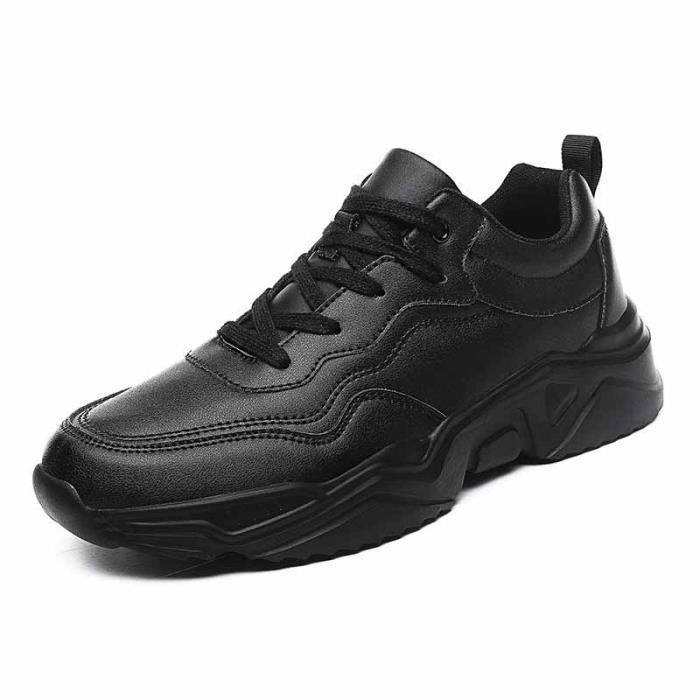 Baskets noires homme VITATA Chaussures d contract es en cuir