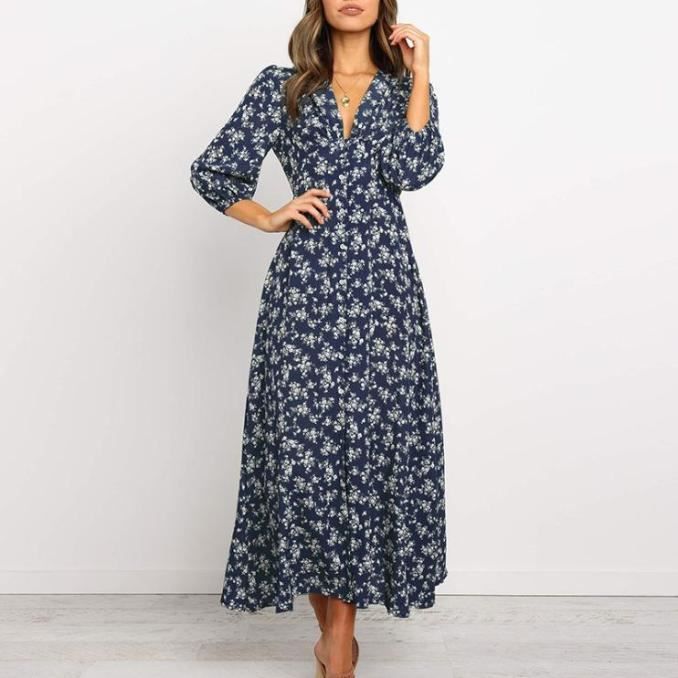 Robe Cecilie Copenhagen - Taille 40 - Bleu - Manches Longues - Coupe Oversized - Occasion Parfait état