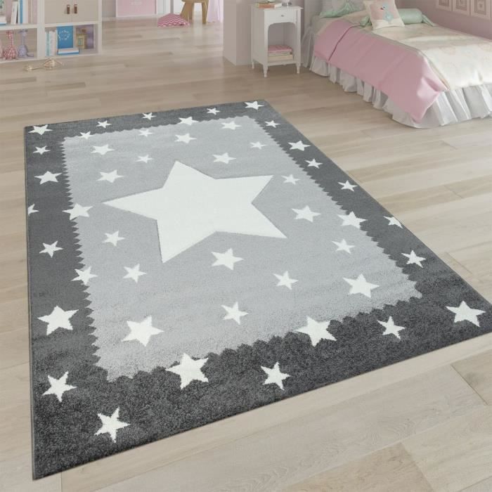 Dimension:120x170 cm Tapis Enfant Chambre Gar/çons Filles Moderne Grosse /Étoile Pastel Bleu Blanc