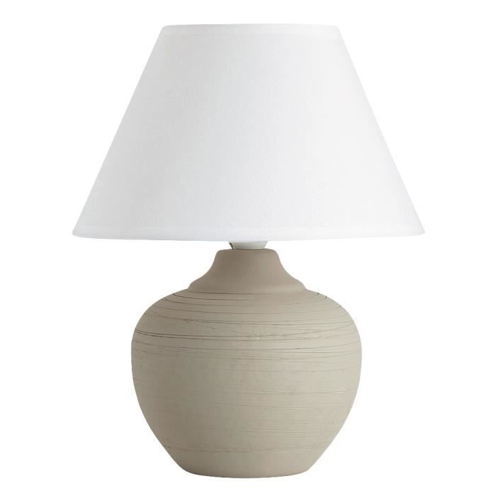 Lampe de table - RABALUX - Molly - Couleur beige et blanc - Céramique - E14 40W