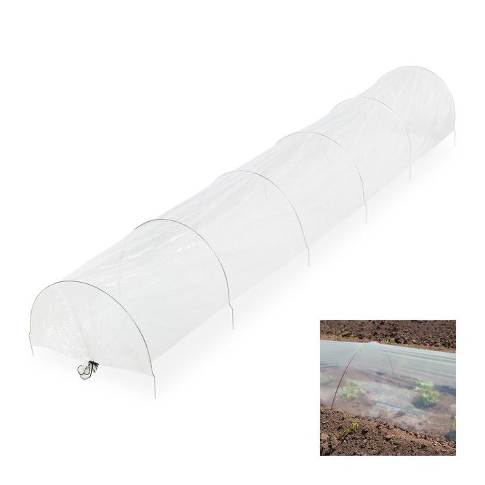Meilleurs prix pour Relaxdays Tunnel de croissance pliable avec arceaux, 3,7 m de long, contre les parasites et les oiseaux, transparent