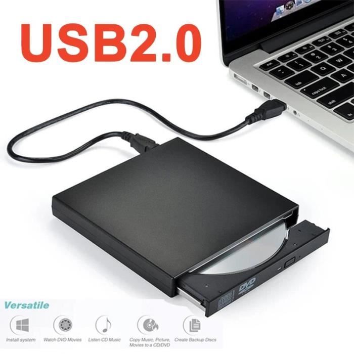 Lecteur DVD/CD Externe USB 3.0 portable compact DVD-RW CD ROM Graveur de DVD  pour ordinateur de bureau portable Windows et Mac OS - Cdiscount  Informatique