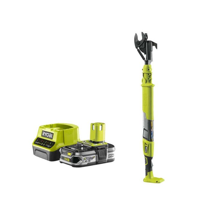 Pack RYOBI Coupe branches 18V One+ OLP1832BX 1 Batterie 2.5Ah 1 Chargeur rapide RC18120 125