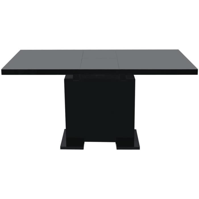 Table extensible de salle à manger Noir brillant - SALALIS - SP063907