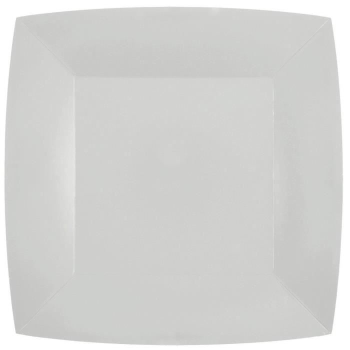 2 Lot de 10 Assiettes carrées en carton blanc de 290grs/m2 en 18cm REF/7407