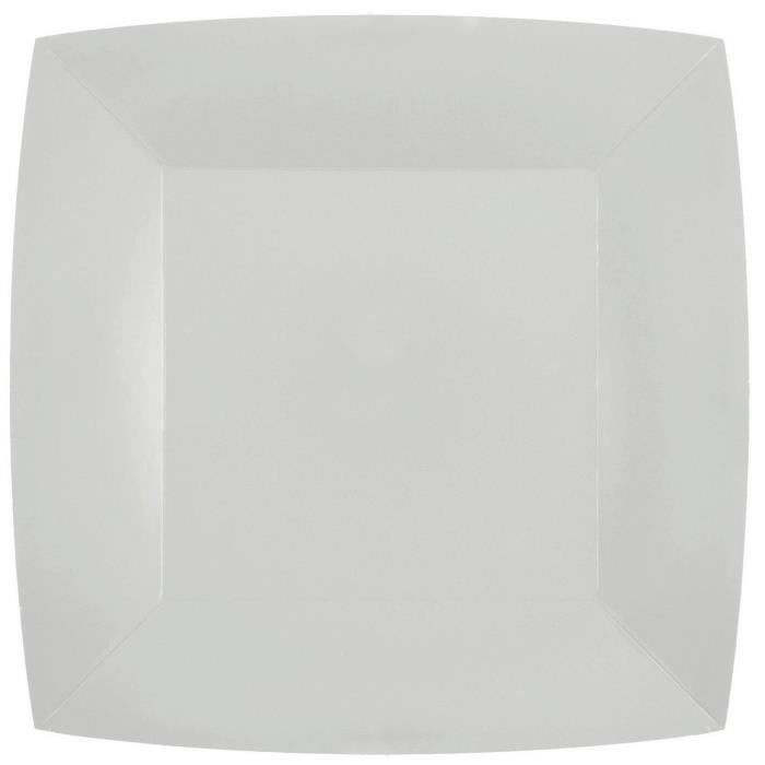 PAPSTAR Pure - Lot De 250 Assiettes Carrées En Carton Blanc 13 X 20 Cm - Jetables Et Écologiques