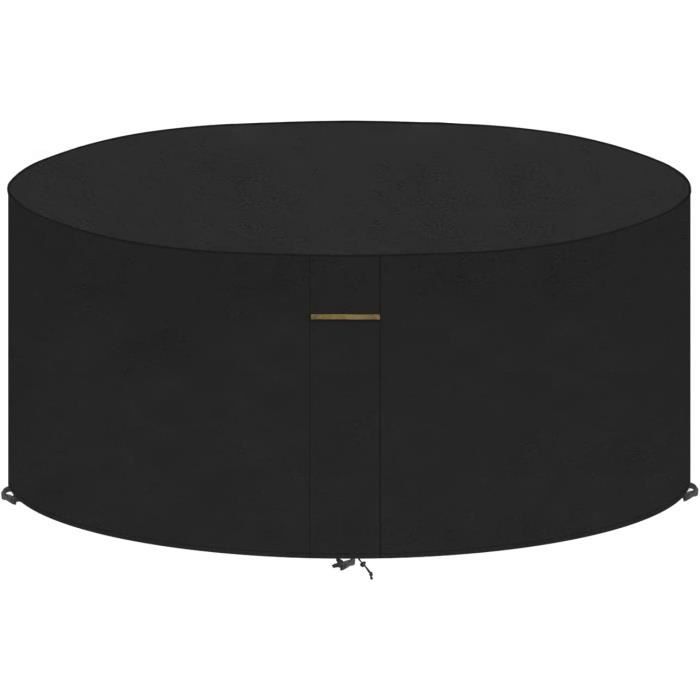 VANSHEIM Housse Protection Table Jardin 130x71cm - Bâche Imperméable Salon Extérieur Noir