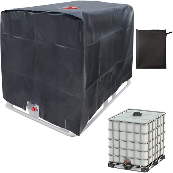 Bâche de réservoir d'eau, Bache pour Cuve 1000 L IBC, Anti-poussière  Anti-UV Anti-Pluie (116 x 100 x 120 cm Noir)