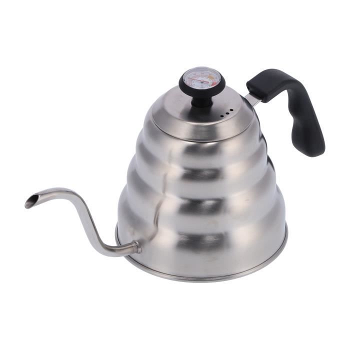 Tbest Bouilloire à café Pot à café 1200ML Pot en acier inoxydable avec ...