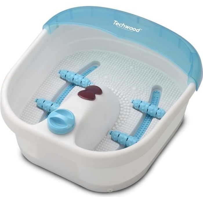 TECHWOOD TBP-1208 Balnéothérapie pour pieds - Massage à bulles, infrarouge, maintien au chaud - Blanc/Bleu