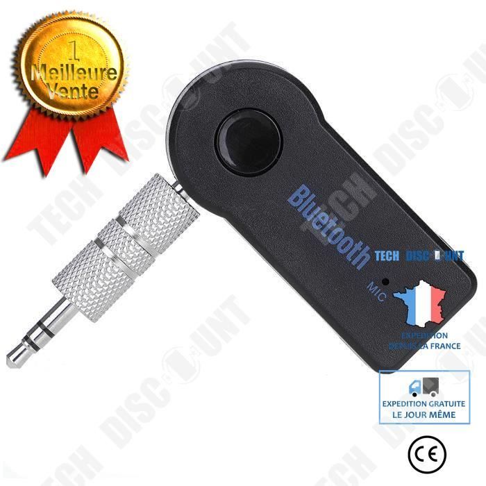 TD® Adaptateur audio stéréo mains-libres Bluetooth jack 3.5mm - Accessoire auto kit bluetooth Micro