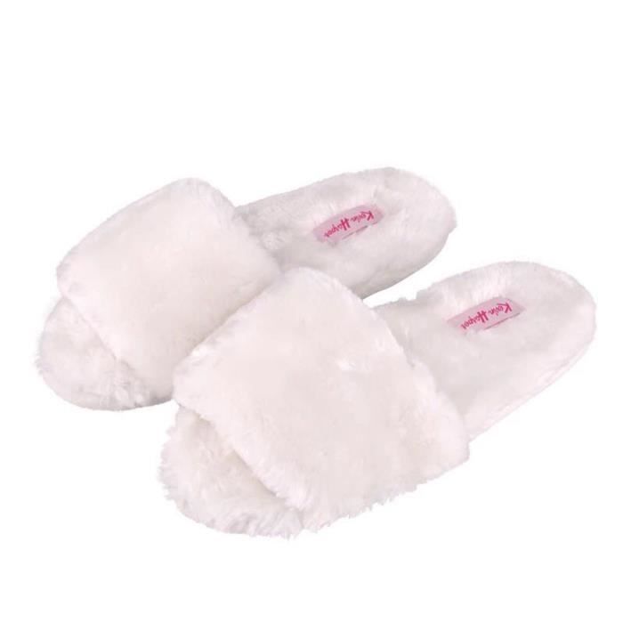 Chaussons Femme Hiver - Pantoufles En Peluche Avec Mémoire De Forme Et Semelle Antidérapante - 3