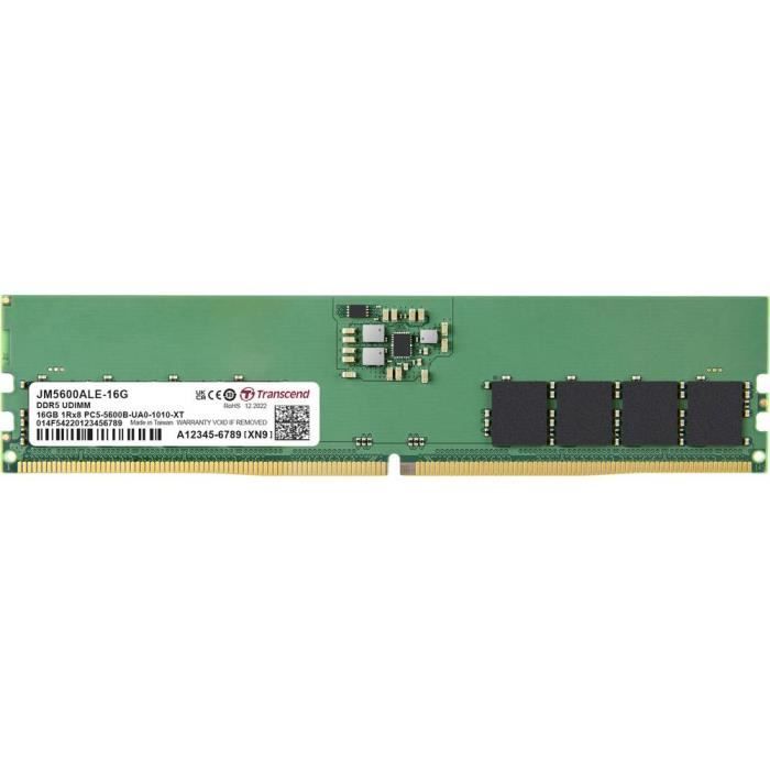 Transcend JetRam JM5600ALE 32G module de mémoire 1 x DDR5 5600 MHz ECC Neuf - vue 8