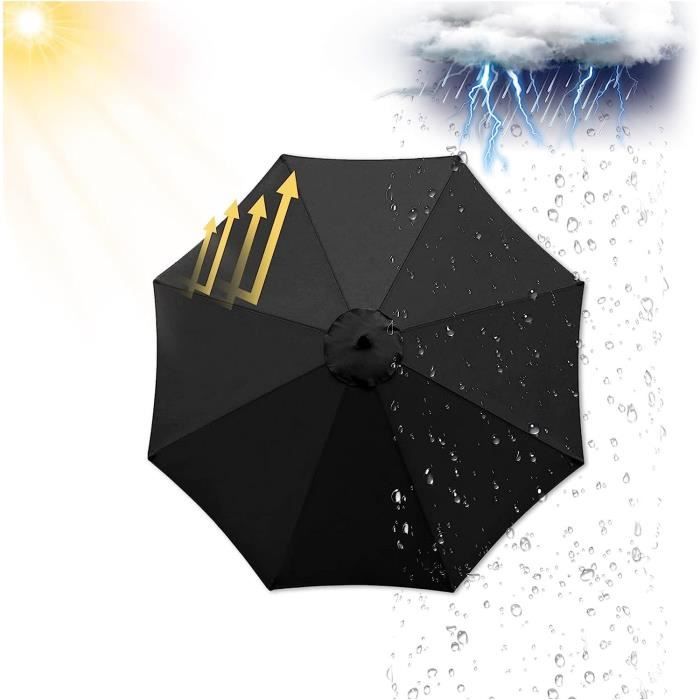 Housse De Rechange Pour Parasol 6/8 Baleines - Toile UV50+ 3m/6ribs Color4 - Remplacement Extérieur Jardin