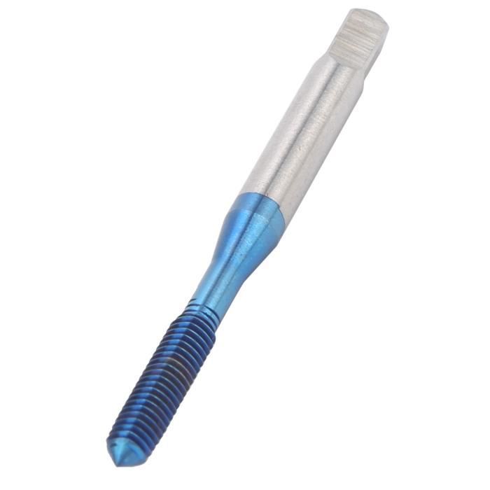 Taraud Métrique M5 X 0.9 Acier Rapide Cobalt 6542 Revêtu TiCN – 3 Cannelures Droites Pour Acier Inox, Aluminium, Cuivre