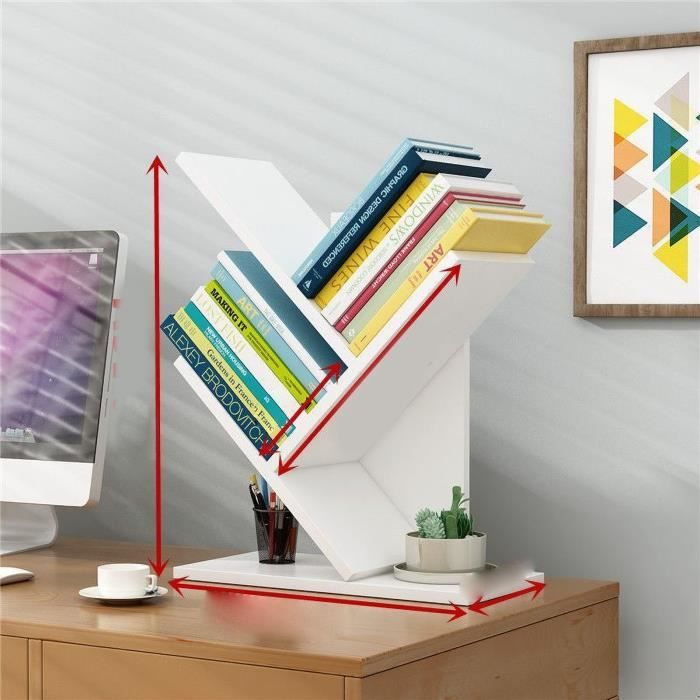 Bibliothèque Étagère En Bois Massif À 7 Niveaux Étagères De Rangement Debout En Forme D'arbre Bibliothèques Hautes Étagères De Bureau Peu Encombrantes Bibliothèques ( Blue : Walnut , Size : 56*30*121c