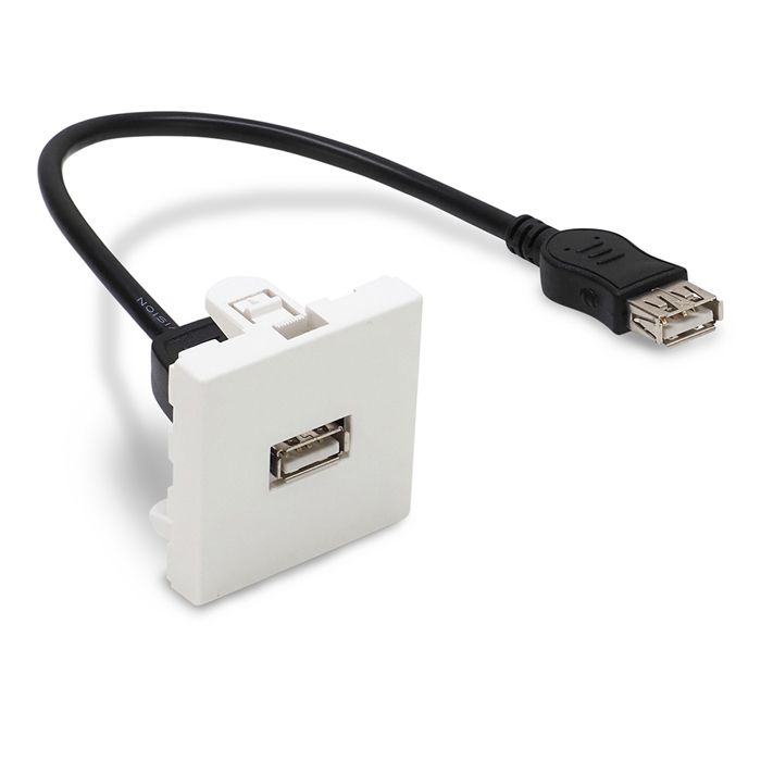 Waytex HDMI-Plastron 45x45mm – Mit 20 Cm USB-Kabel, F/F