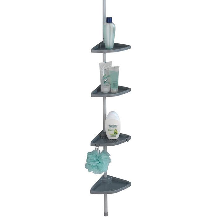 Étagère de salle de bain télescopique - WENKO - Easy - 4 paniers - Solution sans perçage - Aluminium/Plastique Étagère de salle de bain télescopique - WENKO - Easy - 4 paniers - Solution sans perçage - Aluminium/Plastique