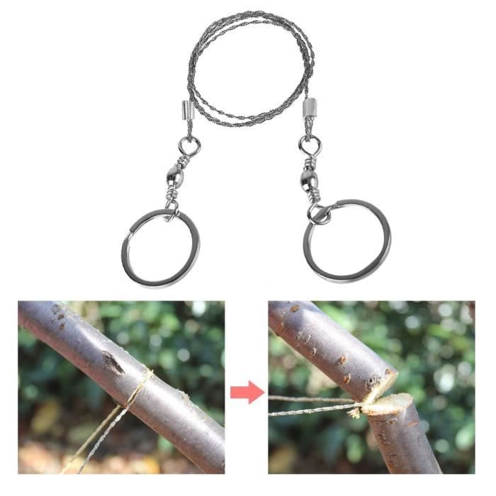 Scie commando de survie cable en acier inoxydable : Accessoires de survie
