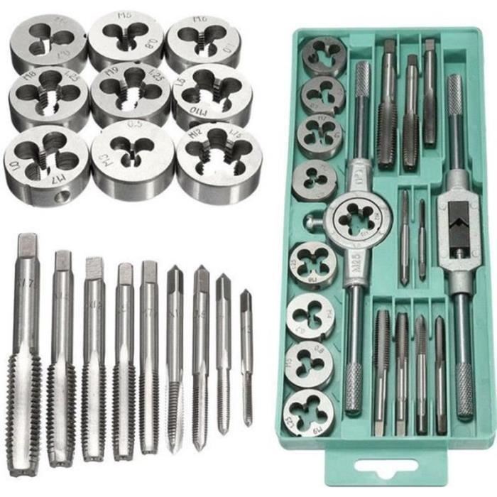 Jeu De Tarauds Et Filières M25 X 1.75 - Acier Rapide HSS 6542 + Filière Ronde - Filetage Machine Et Manuel Droitier