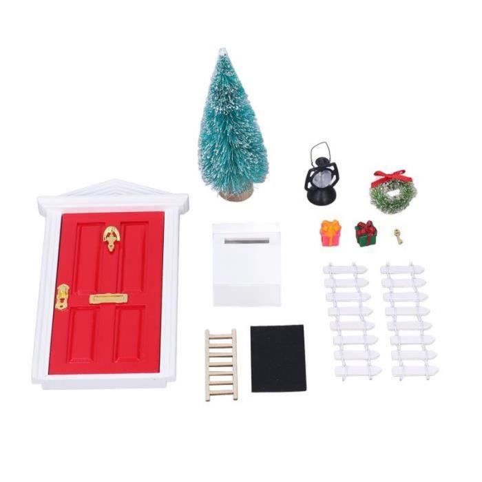 Maison de gnome miniature en bois et accessoires, échelle en bois, mini boîte aux lettres et panneau, pour la décoration de gnomes et de villages de fées - France