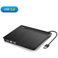 Lecteur CD/DVD Externe, Cocopa USB 3.0 Graveur DVD Externe CD Enregistreur Portable RW/ROM Mince ROM Transmission Rapide Câble USB I-1