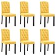 Meilleures Offres - 6 x Chaises de salle à manger Haut de gamme - Chaise à dîner - Jaune - Tissu |69780-1