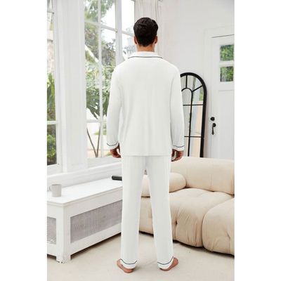 Pyjama 2 Pièces Homme En Soie - Coupe Ample Manches Longues Chemise Boutonnée - S à XXL
