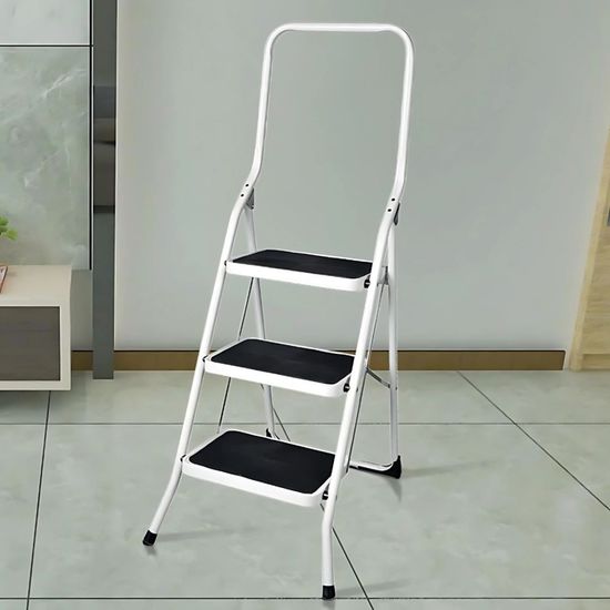 Escabeau pliable 3 marches, DAYPLUS Escabeau pliant à larges marches