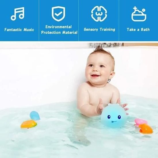 Spray Whale TUMALAGIA Jouet de bain lumineux pour bébé avec