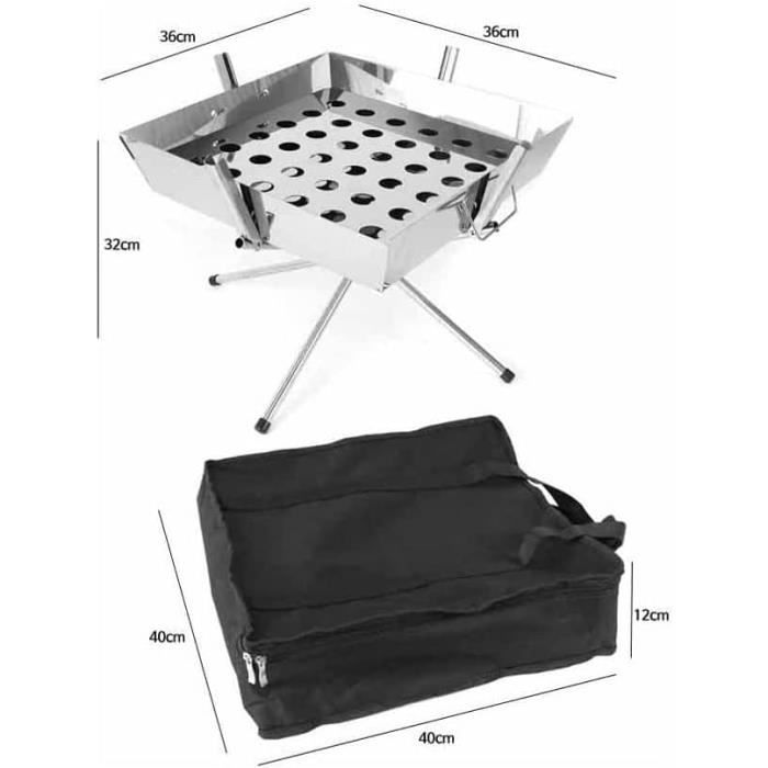 Mojawo Mini Barbecue Seau – Portable 27x22 Cm Avec Anse Et Grille, Pour Camping Et Pique-nique