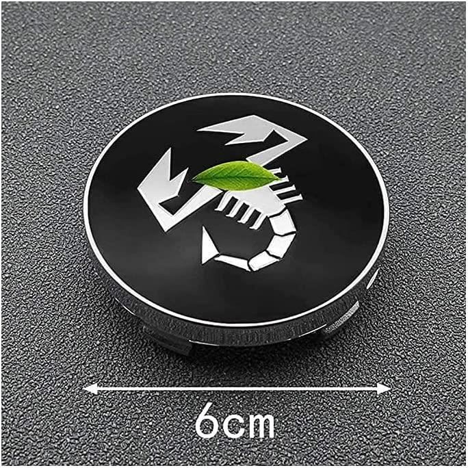  Cache Moyeu, Cache-Moyeux, 68078421AB Centre de Prévention des  Fluides Capuchons de Centre de Roue de Voiture Noir Chrome Jante Remplace  la Fiat 500 2012‑2022