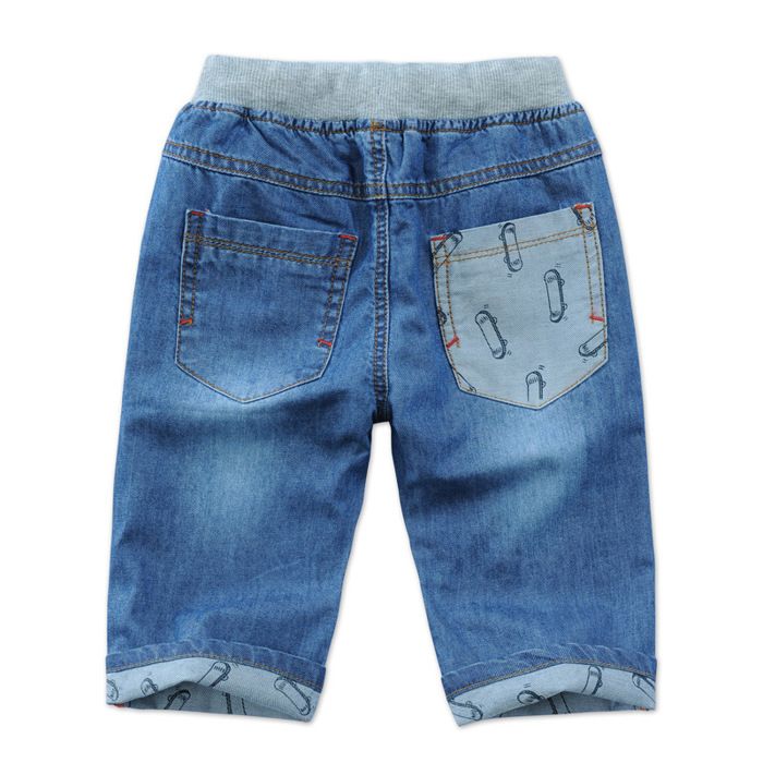 Short Jean Fille Taille élastique - Bermuda Denim Décontracté Pour été, Jeu, école - 100% Coton, Lavable Machine