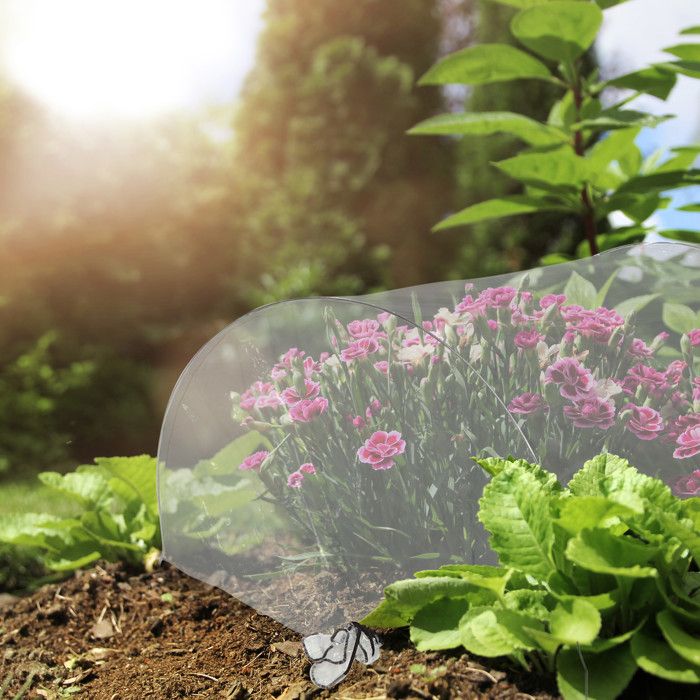 Archi Per Orto Serre Tunnel Lot De 2 | 3,7m De Long | Bâche PVC Transparent | Protection Plantes Potager Bâche Jardin